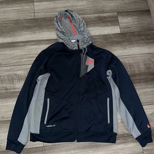 Nike KD (Kevin Durant) Blue and Gray Zip Up Sweater with Hood